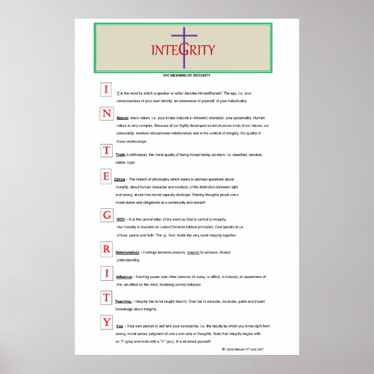 INTEGRITY POSTER (Vorne)