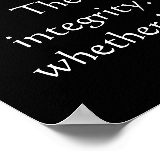 INTEGRITY Posters Poster (Ecke)
