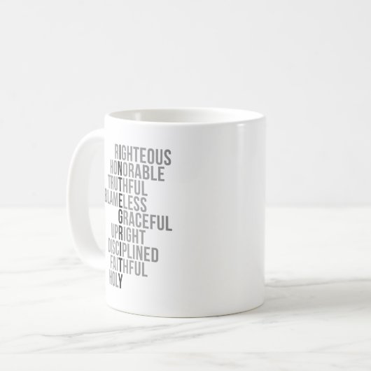 Integrity Quotes Kaffeetasse (Vorderseite Links)