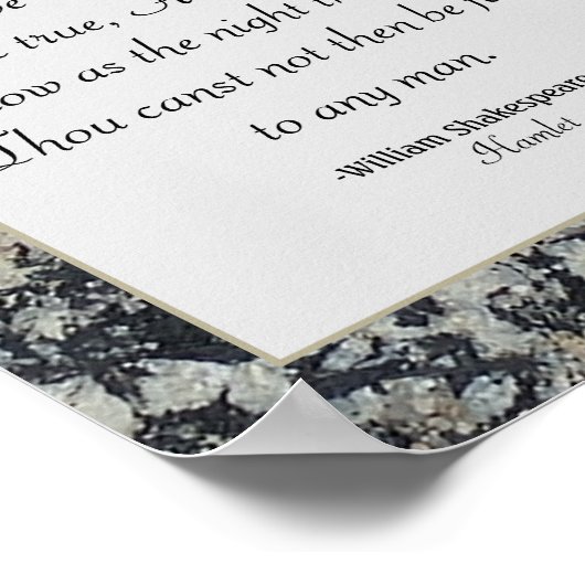 Integrity Shakespeare Quote Werte Honorar Granit Poster (Ecke)