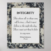 Integrity Shakespeare Quote Werte Honorar Granit Poster (Vorne)