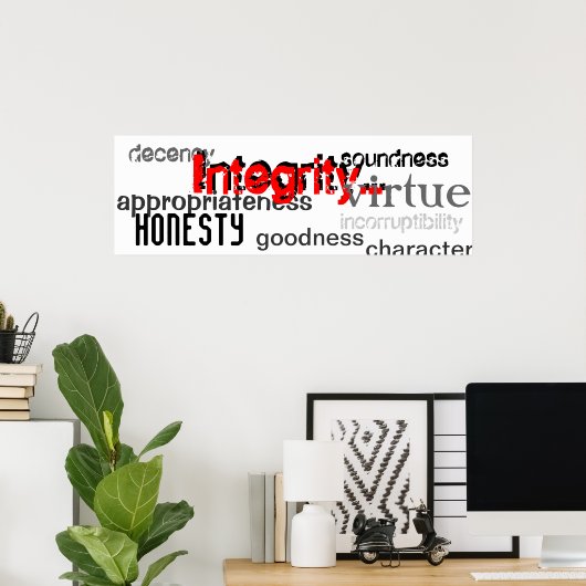 Integrity-Synonyme Poster (Heimbüro)