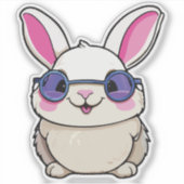 Intellectual Rabbit Sticker with Glasses (Vorderseite)