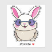 Intellectual Rabbit Sticker with Glasses (Blatt)