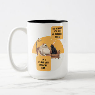 Intellektuell humorvolle Katzenphilosophie lustige Zweifarbige Tasse