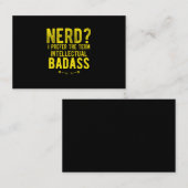 Intellektuelle Nerd-Abzeichen lustige Zitate gelb Visitenkarte (Vorne/Hinten)