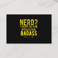 Intellektuelle Nerd-Abzeichen lustige Zitate gelb