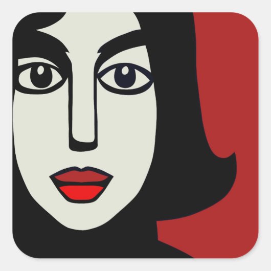 Intellektuelle Quadratischer Aufkleber (Vorderseite)