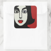 Intellektuelle Quadratischer Aufkleber (Tasche)