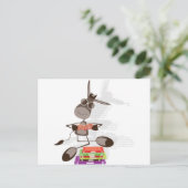 Intellektueller Donkey-Leser Postkarte (Stehend Vorderseite)