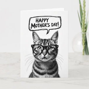 Intellektueller Katzen-Mutter-Tag-Grußkarte Karte