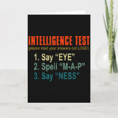 Intelligence Test Adult Humor Funny Sarcasm Graphi Karte (Vorderseite)
