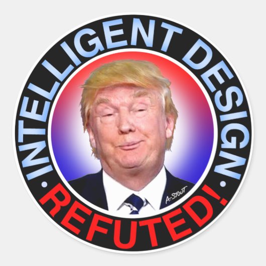 INTELLIGENT DESIGN FLÜCHTLICH RUNDER AUFKLEBER (Vorderseite)