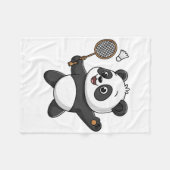 Intelligent Panda Playing Badminton Funny Humour Fleecedecke (Vorderseite (Horizontal))