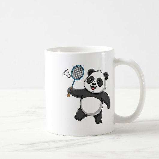Intelligent Panda Playing Badminton Funny Humour Kaffeetasse (Rechts)