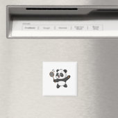 Intelligent Panda Playing Badminton Funny Humour Magnet (In Situ (Geschirrspüler))