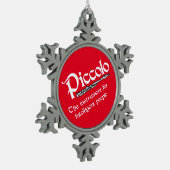 Intelligent Piccolo Schneeflocken Zinn-Ornament (Links)