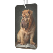 Intelligent Shar Pei Dog mit Buchdesign Autolufterfrischer (Links)