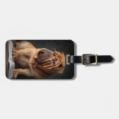 Intelligent Shar Pei Dog mit Buchdesign Gepäckanhänger (Vorderseite horizontal)
