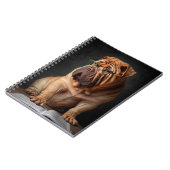 Intelligent Shar Pei Dog mit Buchdesign Notizblock (Linke Seite)