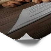 Intelligent Shar Pei Dog mit Buchdesign Poster (Ecke)