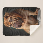 Intelligent Shar Pei Dog mit Buchdesign Sherpadecke (Vorderseite (Horizontal))