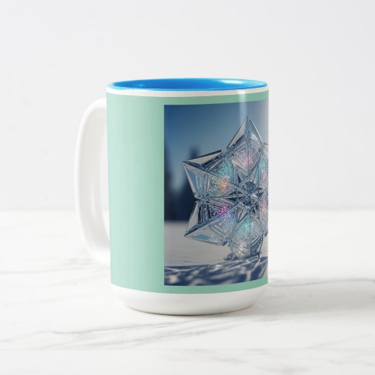 Intelligent Snowflake Mug Zweifarbige Tasse (Vorderseite Links)
