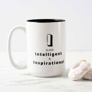 Intelligent und Inspirierend I - Personalisierter  Zweifarbige Tasse