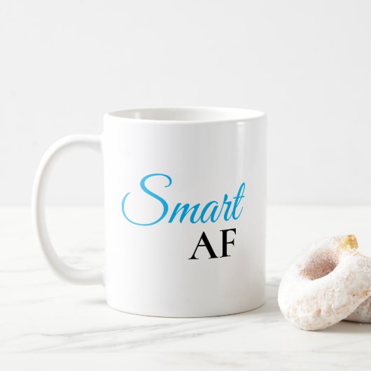 Intelligente AF Blaue Ausdrucks-Statement-Kaffeeta Kaffeetasse (Mit Donut)