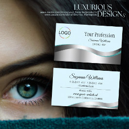 Intelligente Aquamarine Silber-Dekoration mit Bran Visitenkarte