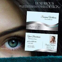 Intelligente, Aquamarine Silber-Dekoration mit Fot Visitenkarte