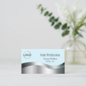 Intelligente Aquamarine Silber-Dekoration mit Logo Visitenkarte (Stehend Vorderseite)