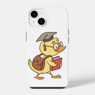 Intelligente Cartoon-Ente Student Abschluss iPhone 14 Hülle