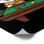 Intelligente Cat Playing Billiards Funny Humour m Poster (Ecke)