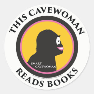 Intelligente Cavewoman-Aufkleber: Dieses liest Runder Aufkleber