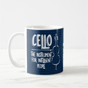Intelligente Cellist Line Zeichnend Kaffeetasse