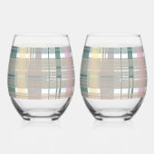 Intelligente Darstellung Karierter Küstenstyles Pr Weinglas Ohne Stiel (Rückseite)