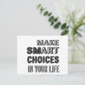 Intelligente Entscheidungen Postkarte (Stehend Vorderseite)