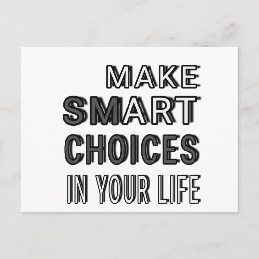 Intelligente Entscheidungen Postkarte (Vorderseite)