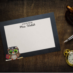 Intelligente Eulen-Tafel-personalisierter Lehrer Post-it Klebezettel