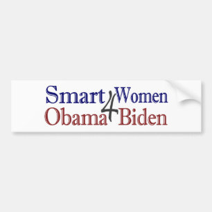 Intelligente Frauen für Obama Biden Autoaufkleber