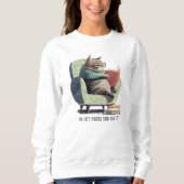 Intelligente Katze las ein Buch mit Brillensessel Sweatshirt (Vorderseite)