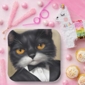 Intelligente Katze Pappteller (Party)