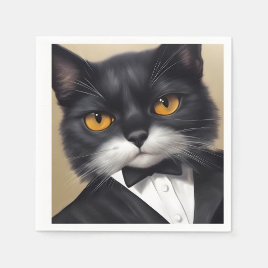 Intelligente Katze Serviette (Vorderseite)