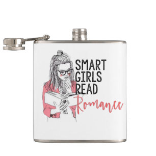 Intelligente Mädchen lasen Romance Flasche Flachmann