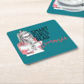 Intelligente Mädchen lasen Romance Untersetzer (angewinkelt)