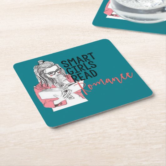 Intelligente Mädchen lasen Romance Untersetzer (angewinkelt)