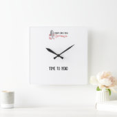 Intelligente Mädchen lesen Romantik zum Nachlesen Quadratische Wanduhr (Zuhause)
