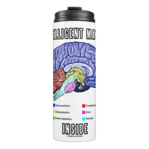 Intelligente Materie im anatomischen Gehirn Spaß Thermosbecher