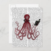 Intelligente Oktopus Postkarte (Vorne/Hinten)